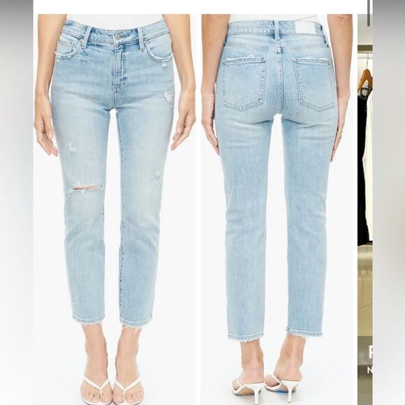 Womens Pistola Monroe Crop straight leg Spring Light Wash stretch Jeans,… - Picture 1 of 5